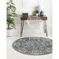 thumbnail image 3 of Rugs.com Rabia Collection Rug – 5' Round Blue Low Rug Perfect For Kitchens, Dining Rooms, 3 of 8
