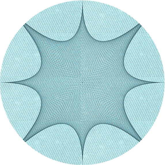 Ahgly Company Machine Washable Indoor Round Transitional Electric Blue Area Rugs, 8' Round