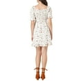 thumbnail image 3 of MODA NOVA Junior's Sweetheart Neck Puff Sleeve Back Smocked Floral Dress, 3 of 5
