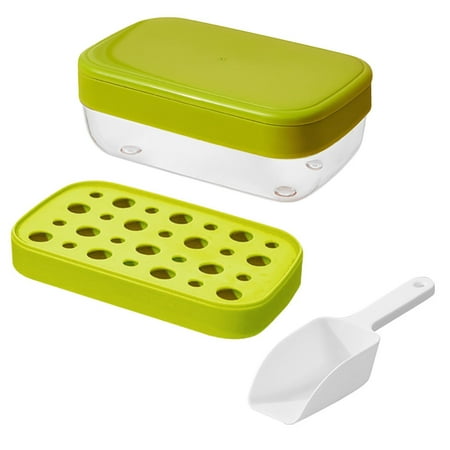 

SEMIMAY Freezer Ice Cube Tray With Lid And Storage Box Easy Release 28Pieces Single Layer Silicone Ice Cube Tray With Splash Release Lid Container Scoop Square Silicone Ice