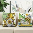 thumbnail image 3 of Gnome Pillow Covers 18x18 Set of 2, Sunflower Farmhouse Throw Pillow Covers Spring Summer Pillowcase Decorations Dandelion Truck Cushion Case for Home Outdoor Yard, 3 of 5
