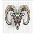 thumbnail image 3 of Ambesonne Goat Shower Curtain, Colorful Totem Head, 69"Wx75"L, Multicolor, 3 of 3