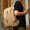 Khaki, variant on Trendy Backpack Men's Backpack Canvas Washed Traveling Bag,Khaki