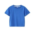 thumbnail image 4 of NAISIBABY Girls Uniform Sets 2-Piece, Short Sleeve T-Shirts and Pleated Skirts School Cheerleading Performance Outfits Blue 7T, 4 of 8