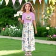thumbnail image 4 of Uourmeti Girl's Short Sleeve Cute Koala Rainbow Print Crew Neck Loose Casual Long Maxi Dress with Pockets Toddler Girls Sundress Clothes, Size 9-10 Years, 4 of 7