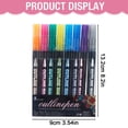 thumbnail image 3 of FENGGHAO 8 Pack Double Line Outline Pens, 1.5ml Glitter Gel Pens Set with Water-Based Ink for Adult Coloring Books Scrapbooking Journaling Drawing Craft, 3 of 7