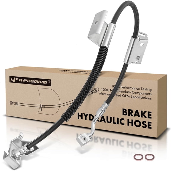 A-Premium Front Driver Brake Hydraulic Hose Compatible with Select Chevy and GMC Models - Silverado 1500 2003-2005, Sierra 1500 2003-2005 - Replace# 15075741