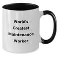 thumbnail image 2 of Funny Maintenance Worker Gifts for Men - Gifts from Friends, World's Greatest Maintenance Worker Two Tone Coffee Mug, Christmas Unique Gifts, 2 of 5