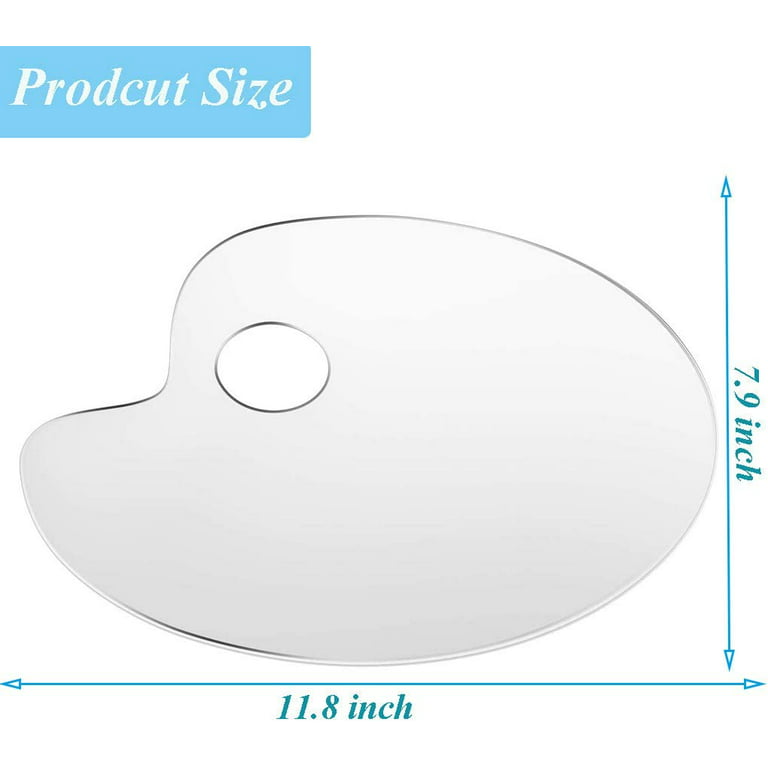 Htovila 2PCS Acrylic Paint Palette Oval Shape Transparent Non-Stick Oil  Paint Mixing Tray Comfortable to Hold & Easy to for DIY Art Painting  Painter Enthusiast 