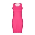thumbnail image 4 of SDNall Knit Dresses for Women Casual Bodycon Printde Ribbed Sleeveless Round Neck Camisole Dress Mini Dress, 4 of 9