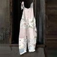 thumbnail image 7 of JULMCOMO Cotton Linen Jumpsuits for Women Floral Print Adjustable Strap Baggy Overalls Sleeveless Vintage Casual Jumpsuits Sky Blue M, 7 of 7