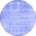 thumbnail image 1 of Ahgly Company Machine Washable Indoor Round Persian Blue Traditional Area Rugs, 4' Round, 1 of 4