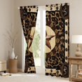 thumbnail image 3 of Manfei Retro Texas Star Black Out Curtains for Female Men,Animal Leopard Print Curtains Pack of 2 (42x63 Each),Vintage Aesthetics Bedroom Curtains,Luxury Bedroom Decor, 3 of 6