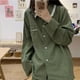 thumbnail image 4 of Conjunto de pijama informal a cuadros para Mujer, ropa de dormir con cuello vuelto, de una sola botonadura, con cintura elástica, para primavera y otoño, novedad, 4 of 4
