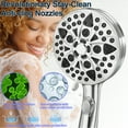 thumbnail image 6 of Shower Head, 4.8" High Pressure Rain Shower head Combo, 9-Mode Adjustable Stainless Steel Polished Chrome Rain Shower Head with Durable Nozzles, 6 of 8