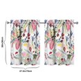 thumbnail image 4 of Vintage Abstract Line Flower Powder Tier Kitchen Curtains for Bathroom Living Rod Pocket Window Drapes 28"x36" 2 Panels Window Treatment Tiers, 4 of 4