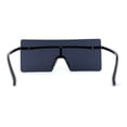 thumbnail image 2 of Oversize Rimless Shield Square Rectangle Large Sunglasses All Black, 2 of 4