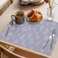 thumbnail image 3 of Purple Botanical Placemats Set of 6 Farmhouse Summer Floral Leaves Place Mats Indoor Wipeable Table Mats Washable Cloth Dining Table Placemats for Kitchen Holiday Party Home Decor 13x19 Inch, 3 of 9