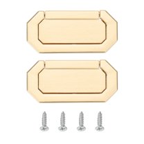 Uxcell Hidden Closet Handle Concealed Drawer Pulls Hardware with Screw for Kitchen Bedroom Furniture Brushed Copper