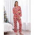 thumbnail image 2 of Ekouaer Womens Silk Pajama Set Satin Long Sleeve Button-Down Top and Pants with Ruffle Soft Sleepwear, 2 of 6