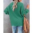 thumbnail image 3 of HSHDLDF Women's Oversized Sweaters Batwing Long Sleeve Loose V Neck Button Henley Tops Pullover Knit Jumper, 3 of 5