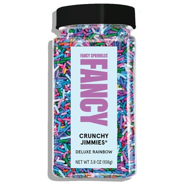 Fancy Sprinkles Deluxe Rainbow Crunchy Jimmies, Dessert Sprinkles, 3.8 oz
