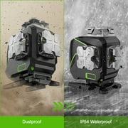 Huepar 4D 16 Lines Cross Line Laser Level 4 x 360 Green Beam Self-Leveling Lasers Level Tools with LCD Screen and Bluetooth
