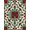 Red Green Cream, Pattern 7, variant on ODIKA Circle Semi Botanical Arrangement Symmetrical Decorative Border for Dorm Room, Small Living Apartment, Stain Resistant Low Profile