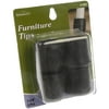 1-1/8" Black Rubber Furniture Tips, 4 Pcs