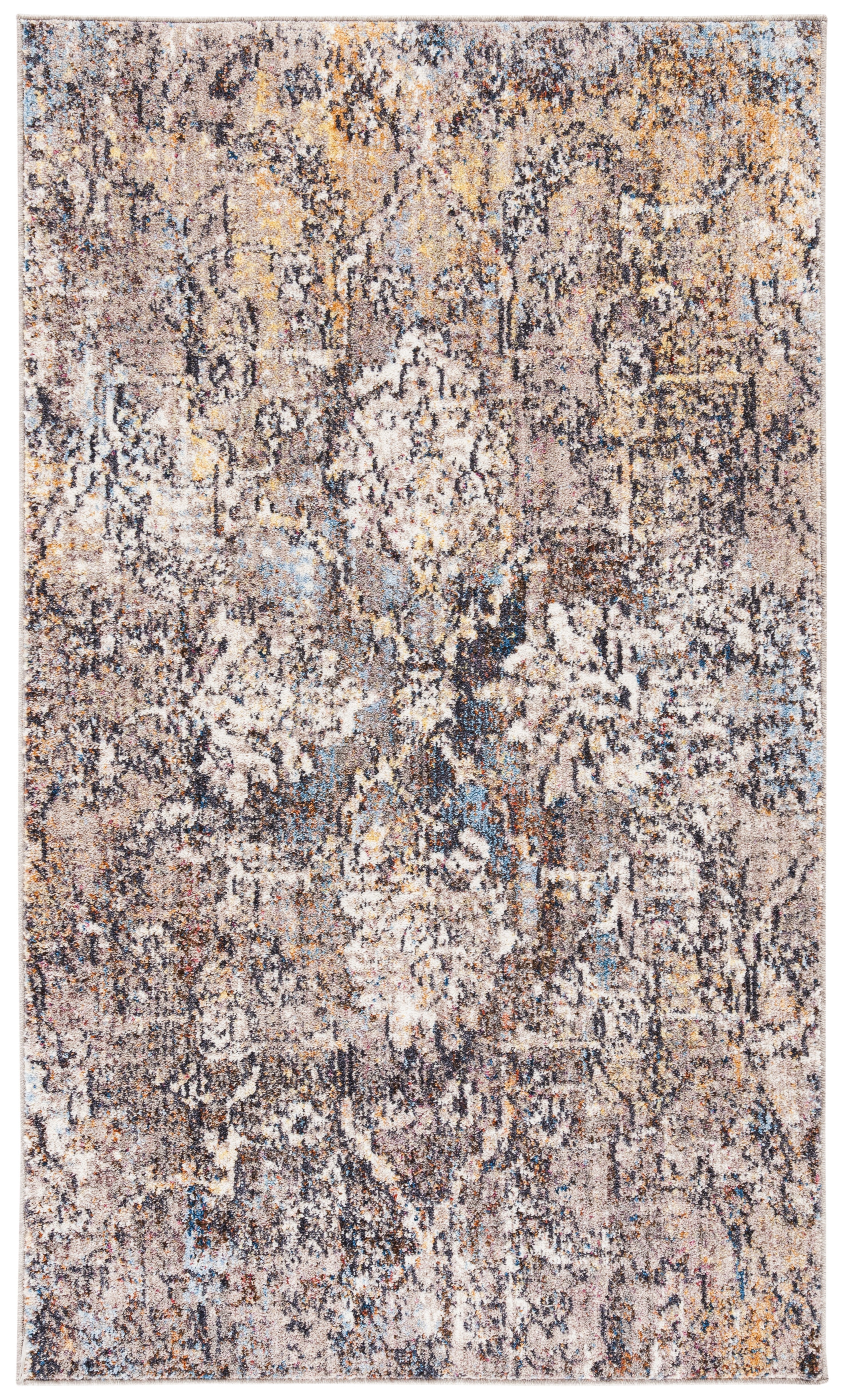 SAFAVIEH Bristol Letha Floral Polyester Area Rug, Blue/Gray, 4' x 6'