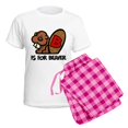 thumbnail image 5 of CafePress - B Is For Beaver Women's Light Pajamas - Women's Short Sleeve Print T-Shirt and Pants Light Cotton Pajama Set, 5 of 7