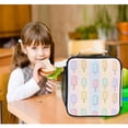 thumbnail image 6 of Insulated Square Lunch Bag with Side Mesh Pocket Fashion Lunch Box Reusable Lunch Tote 10.5" x9.5" x3.5" Popsicle Pattern, 6 of 6