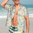 thumbnail image 7 of Disketp Watercolor Wildflowers Hawaiian Shirts for Men,Mens Casual Short Sleeve Button Down Shirts Beach Shirt,Medium, 7 of 7