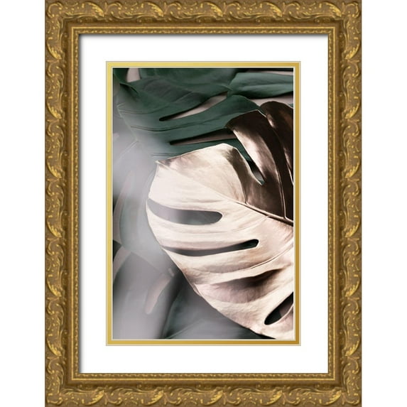 Artographie Studio 17x24 Gold Ornate Wood Framed with Double Matting Museum Art Print Titled - Monstera Mix 03