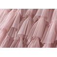 thumbnail image 3 of JMSUN Tulle Skirts for Women High Waist Layered Floral Print Brown Skirt Mesh A-Line Midi Layered Ruffles Mesh Skirt, 3 of 5