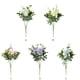 thumbnail image 5 of Billuyoard Arreglos de ramo de rosas falsas, flores artificiales, de fiesta de boda, jarrón artesanal de autoensamblaje para adornos para el hogar, Decoración Púrpura Billuyoard HA084130-04, 5 of 6