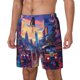 thumbnail image 1 of Balery Taxi Colorful Town Bañador para hombre, shorts de playa de secado rápido con entrepierna y forro de compresión-XX-Large, 1 of 6
