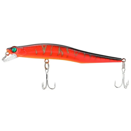 Vivid Sound Soft Lures Artificial Crankbait Minnow Fishing Sinking Bait with Hooks (Red)