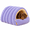 Purple, variant on Dachshund Cave Bed, Corduroy Covered Dog Bed with Plush Lining, Convertible Open Mat, Non-Slip Base, Removable Cushion, Small Pet Bed