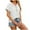 White, variant on Solid Color Women Casual Summer Hoodies Short Sleeve Drawstring Hoodies Tops Button Front V-Neck Pullover T-Shirt Tee Tops Leisure Women Tops Dressy Casual