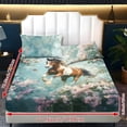 thumbnail image 6 of Xoenoiee Horse Butterfly Flower Print 3 Piece Sheet Set Includes 1 Fitted Sheet and 2 Pillowcases, Soft and Breathable Microfiber Bed Sheets with Deep Pocket for Bedroom Decor, Twin Size, 6 of 7