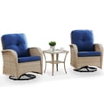 thumbnail image 3 of Bellefurn Patio Swivel Chairs Set of 2 Outdoor Swivel Rocker Patio Chair with Side Table,Wicker Patio Furniture Set for Porch Deck Backyard Poolside, 3 of 11