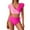 Pink, variant on Dezsed Womens High Waisted Bathing Suits Tummy Control Two Piece Swimsuits Ruffle Bikini Sets Color Block Ruched Swimwear Green XXL