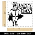 thumbnail image 2 of Happy Father's Day Superhero Dad with Cape and Tie Self-Inking Rubber Stamp Ink Stamper - Orange Ink - Small 1 Inch, 2 of 7