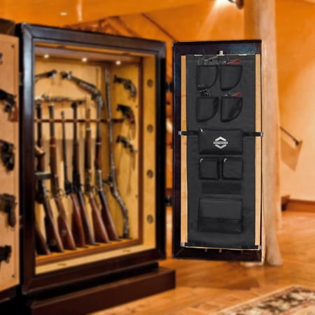 Gun Safe Door Panel Organizer 16.5W*47H Adjustable Storage for Pistols Documents
