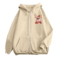 thumbnail image 4 of WILLBEST Sudadera de Mujer Ladies' Christmas Printed Zipper Long Sleeved Pocket Drawstring Casual Hooded Sweatshirt 2091 X-Grande, 4 of 8