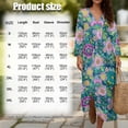thumbnail image 6 of DISNIMO Women's Floral Print Maxi Dress 3/4 Sleeve Dresses for Women Casual V-Neck Midi Dress Fashion Plus Size Shift Dress, L, 6 of 6