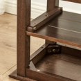 thumbnail image 3 of TinyTimes 32" Shoe Changing Stool, Ottoma, Storage Bench,Shoe Rack Organizer for Door, Good Load Bearing, Ideal for Entryway Hallway Living Room and Corridor(Dark Brown), 3 of 7