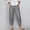 Gray women wide leg capri pants a1, variant on Women Wide Leg Capri Pants High Waisted Flowy Summer Casual Loose Boho Palazzo Trousers with Pockets for Beach Lounge Vacation Workwear Plus Size, Brown XL