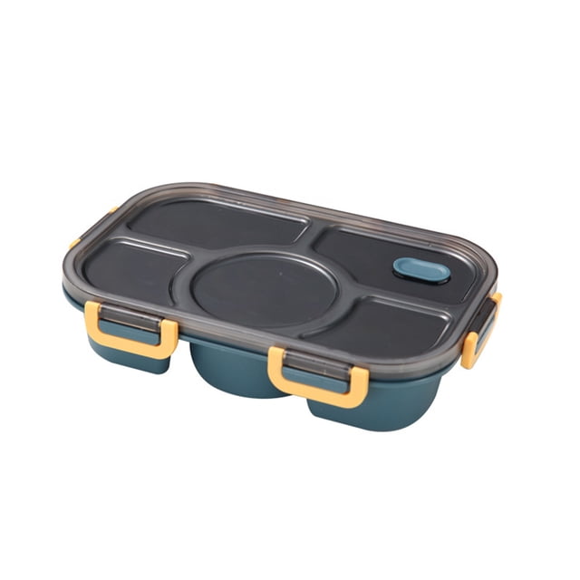 Matsuzay Fiambrera de acero inoxidable PP PS, contenedores de almacenamiento de alimentos para Picnic, cajas de horno microondas Bento con tapa sellada cartulina Azul marino